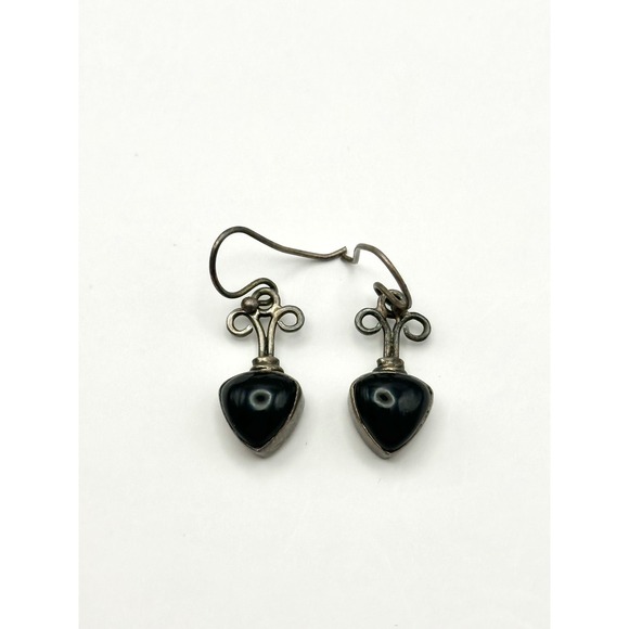 Jewelry - Vintage Black Onyx Sterling Silver‎ Earrings
